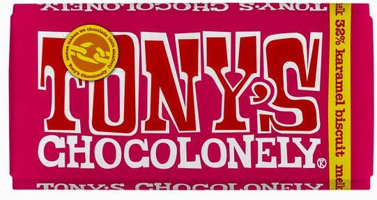 Tony's Chocolonely Melk karamel biscuit 180gr