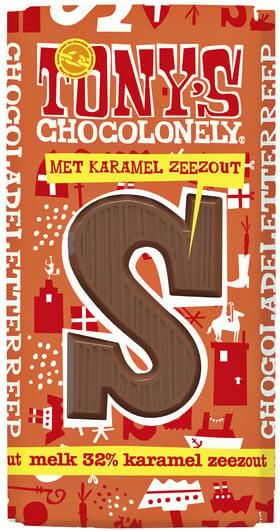 Tony's Chocolonely Chocoladeletter melk karamel zeezout S 180gr - Foto 2