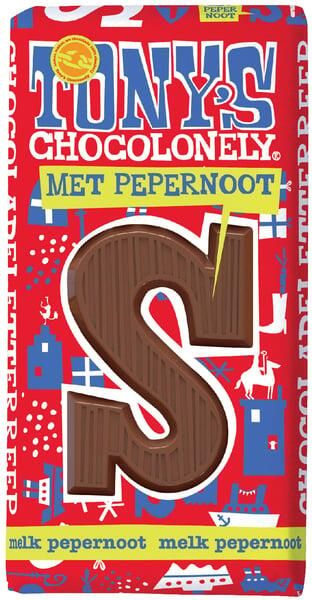Tony's Chocolonely Chocoladeletter melk pepernoot S 180gr