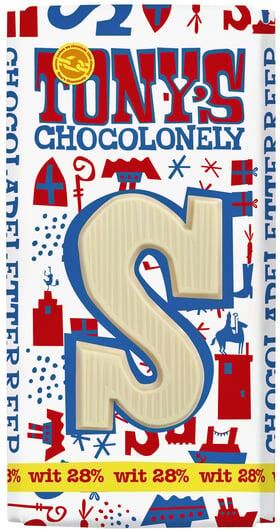 Tony's Chocolonely witte chocolade letter S 180gr - Foto 2