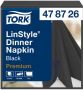 Tork Dinnerservetten LinStyle 1 4-vouw 1-laags 50st zwart 478726 - Thumbnail 3