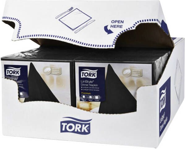 Tork Dinnerservetten LinStyle 1 4-vouw 1-laags 50st zwart 478726 - Foto 1