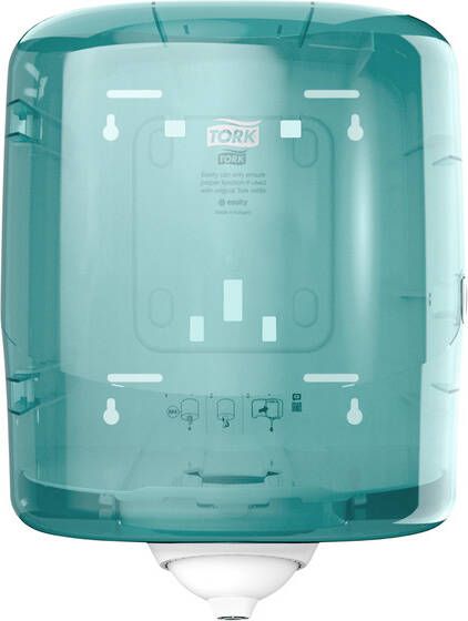 Tork Dispenser Reflex™ M4 performance lijn centerfeed wit turquoise 473180
