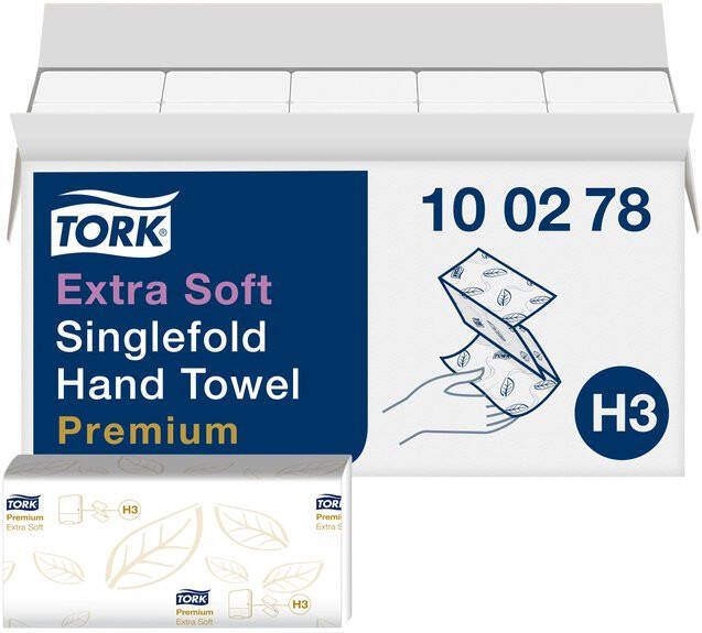 Tork Papieren handdoek H3 Z-gevouwen premium 2 laags wit 100278