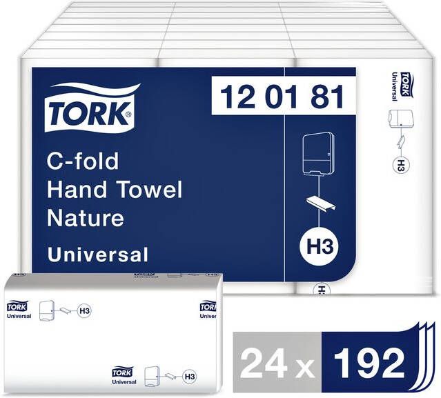 Tork Handdoek H3 120181 Universal C 1laags 25x31cm 24x192st