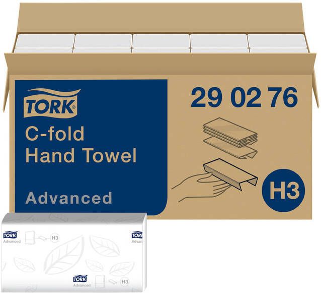 Tork Handdoek H3 C-vouw Advanced 2-laags wit 290276