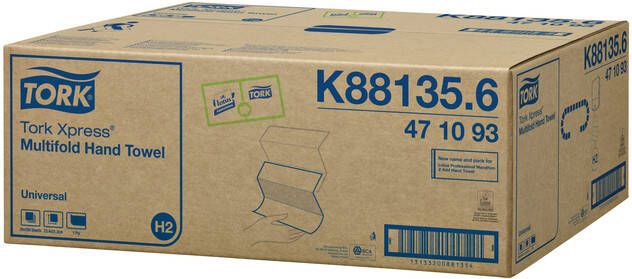 Tork Handdoek Xpress H2 multifold universal vouwhanddoeken 1 laags wit 471093