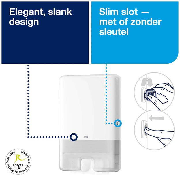 Tork Handdoekdispenser Xpress H2 Multifold Elevation wit 552000