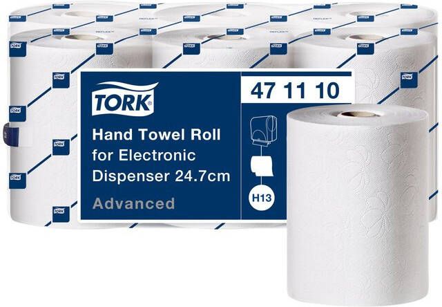 Tork Handdoekrol H12 H13 advanced voor sensorsystemen 2-laags 143m wit 471110