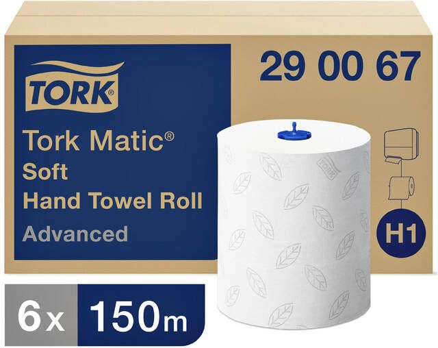 Tork Handdoekrol Matic H1 advanced 2-laags scheurbestendig 150m wit 290067