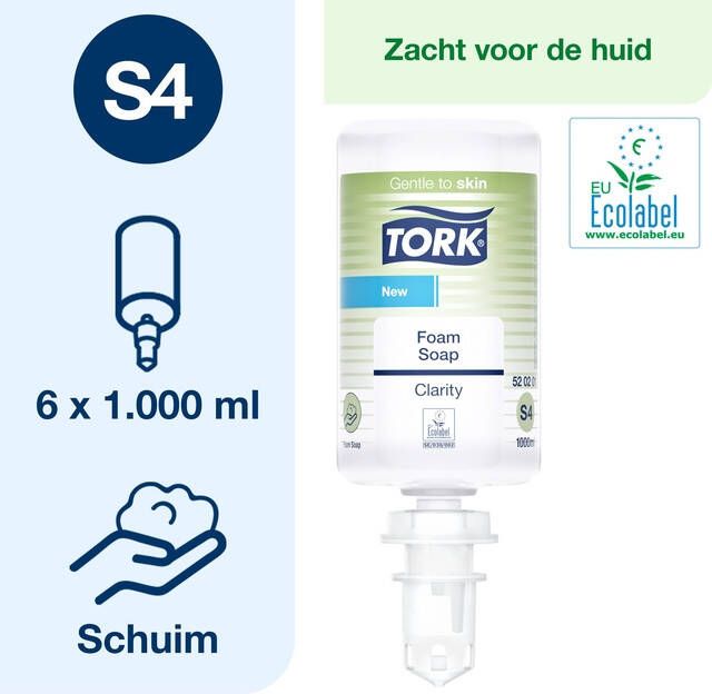 Tork Handzeep S4 520201 zuiver schuim ongeparfumeerd 1000ml