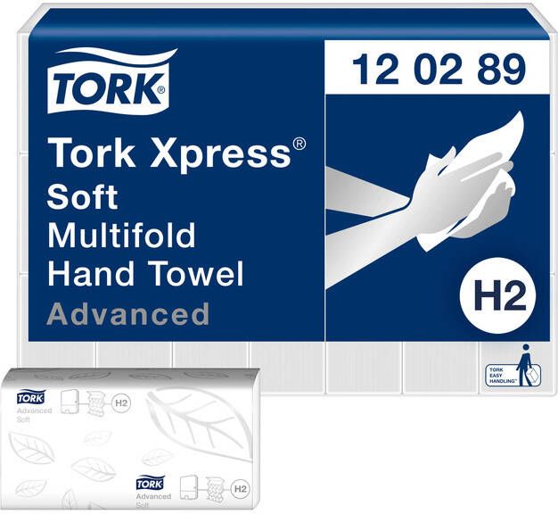 Tork Papieren Handdoek XpressÃ‚Â H2 Multifold advanced 2-laags wit 120289