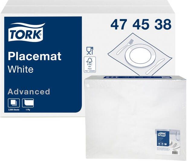 Tork Placemats papier 42x27cm 500st wit 474538