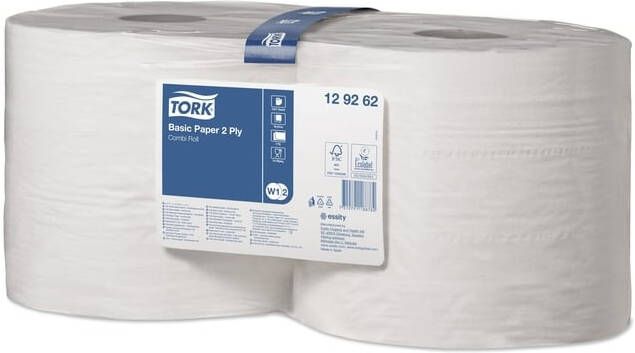 Tork Universal Basic Combi handdoekrol 2-laags systeem W1 W2 pak van 2 stuks