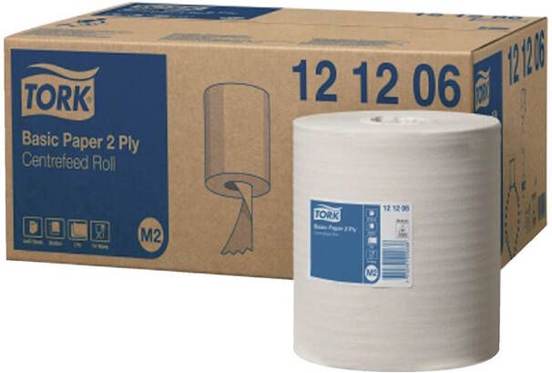Tork Poetsrol Basic M2 centerfeed multifunctioneel 2-laags 160m wit 121206 - Foto 2