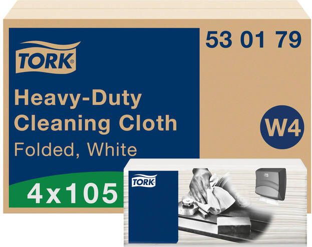 Tork Reinigingsdoek Heavy-Duty W4 multifunctioneel nonwoven 150 vel wit 530179