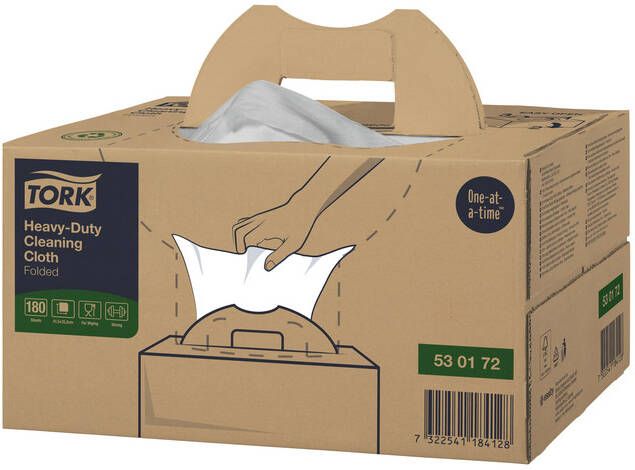 Tork Reinigingsdoek W7 Premium Heavy-Duty dispenserdoos 1-laags 180 vel wit 530172