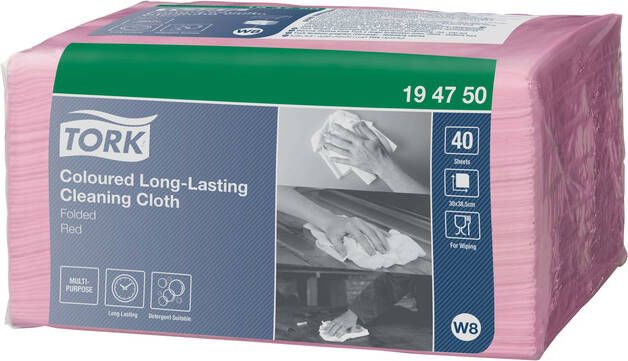 Tork Reiningingsdoek Long Lasting W8 multifunctioneel diverse kleuren 194750