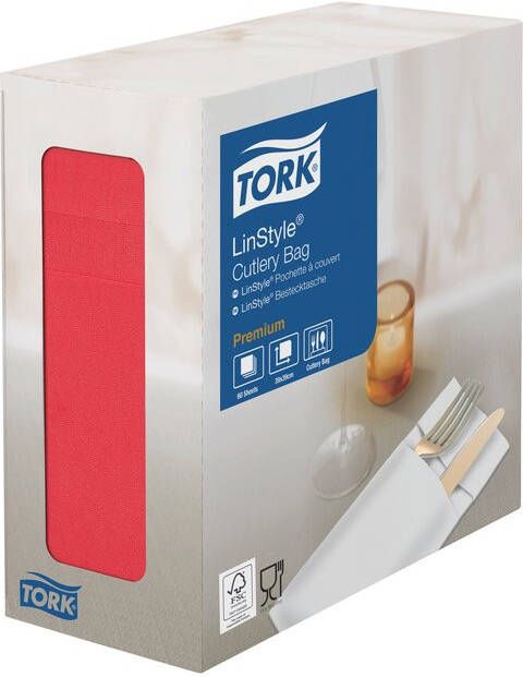 Tork Servetten 477232 LinStyle Pochette 21x9.5cm rood 60st