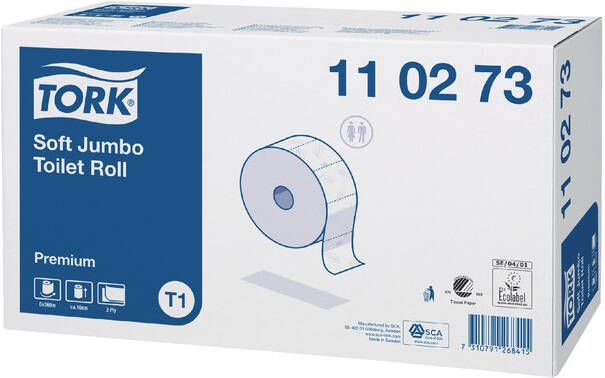 Tork Toiletpapier T1 110273 Premium 2laags 360m 1800vel 6rollen - Foto 3