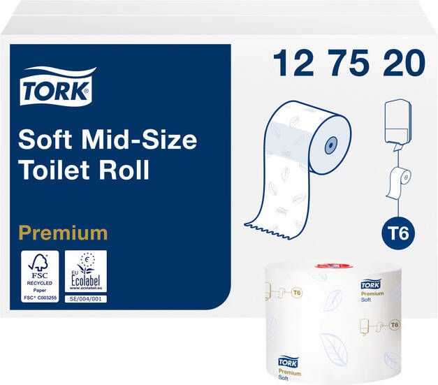 Tork Toiletpapier Mid-size T6 premium 2-laags 90m wit 127520