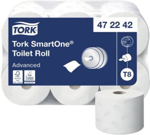Tork Toiletpapier SmartOne T8 advanced 2 laags 1150 vel wit 472242