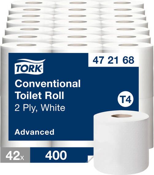 Tork Toiletpapier T4 advanced 2-laags 400vel wit 472168