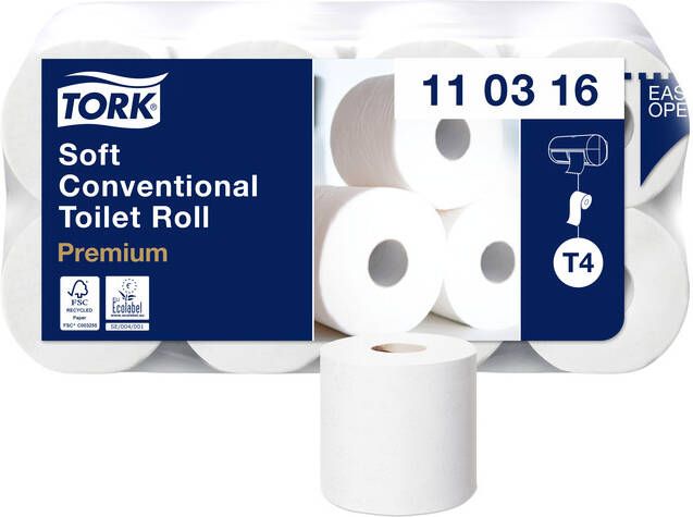 Tork Toiletpapier T4 traditioneel premium 3-laags 250 vel wit 110316