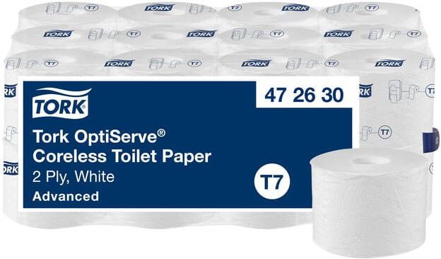 Tork Toiletpapier T7 Advanced Optiserve Coreless 2-laags 94m wit 472630