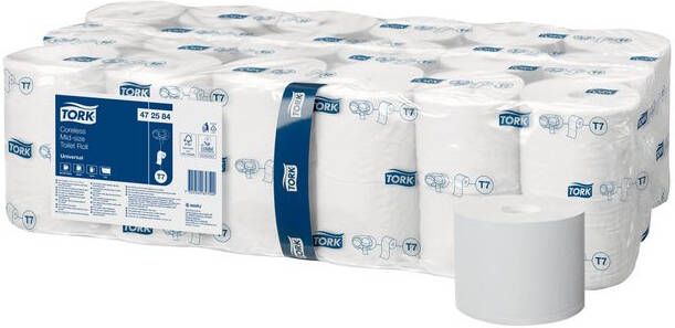 Tork Toiletpapier T7 hulsloos Universal mid-size 1-laags 1300vel wit 472584