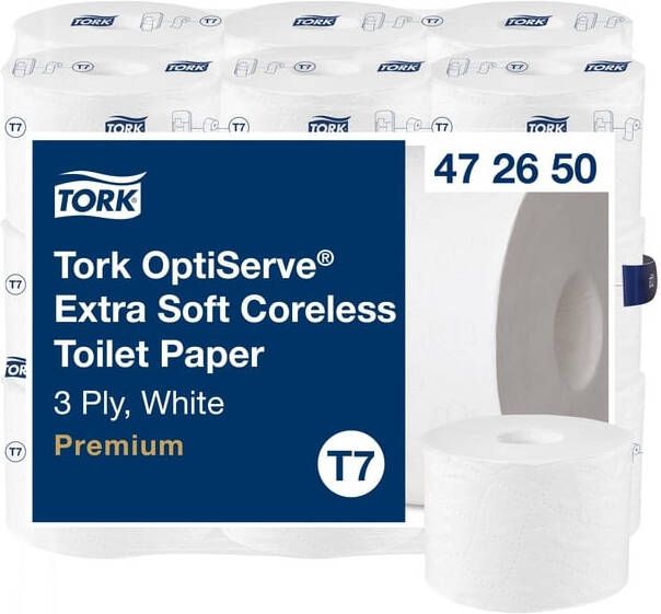 Tork Toiletpapier T7 Premium Optiserve Coreless 3-laags 63m wit 472650