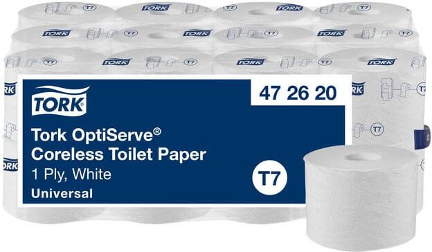 Tork Toiletpapier T7 Universal OptiServe Coreless 1-laags 144m wit 472620