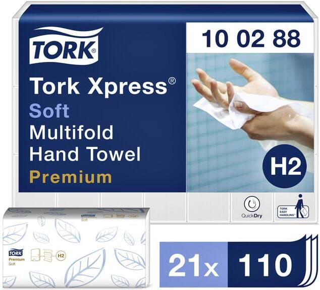 Tork papieren handdoeken Xpress Soft 2-laags 110 vellen systeem H2 pak van 21 stuks - Foto 3