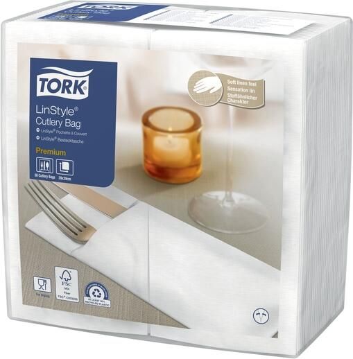 Tork Pochette Linstyle Premium 1-laags 390x390mm wit 509608