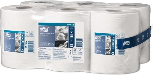 Tork Poetspapier Wiping Plus M2 Centerfeed 2-laags 125m wit 130044