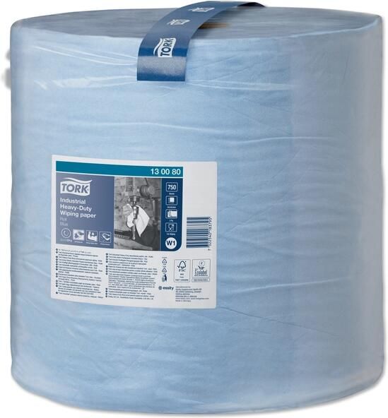 Tork Poetspapier W1 Heavy-Duty Industrial Premium 3-laags 750 vel blauw 130080