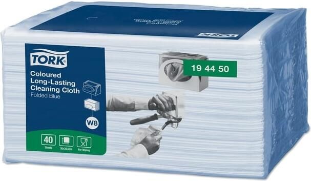 Tork Reinigingsdoek Long Lasting W8 multifunctioneel gevouwen blauw 194450 - Foto 3