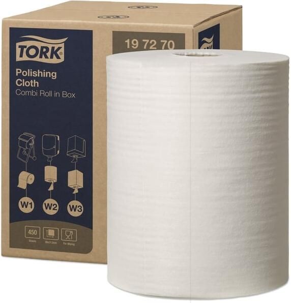 Tork Reinigingsdoek W1-W2-W3 Premium 1-laags 450 vel wit 197270