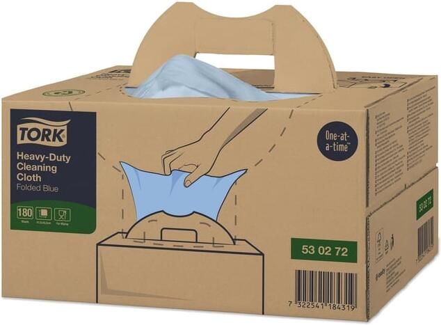 Tork Reinigingsdoek W7 Premium Heavy-Duty dispenserdoos 1-laags 180 vel blauw 530272