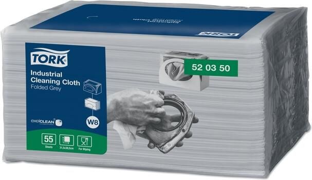 Tork Reinigingsdoek W8 Premium Industrial 1-laags 55 vel grijs 520350