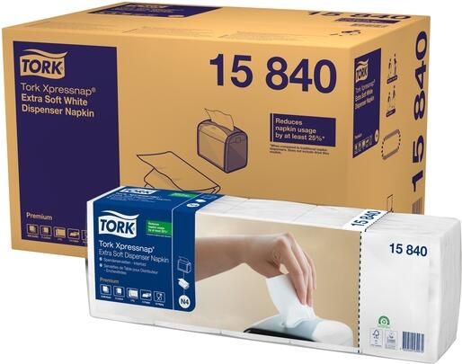 Tork Servet N4 Xpressnap Premium 1 4 vouw 2-laags 213x330mm 500 vel wit 15840 - Foto 2