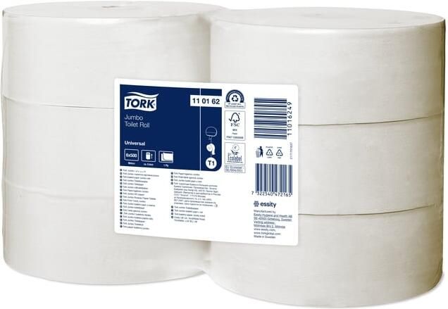 Tork Toiletpapier T1 Universal jumbo 1-laags 500m wit 110162