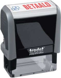 Trodat Tekststempel Printy 4912 betaald blauw rood