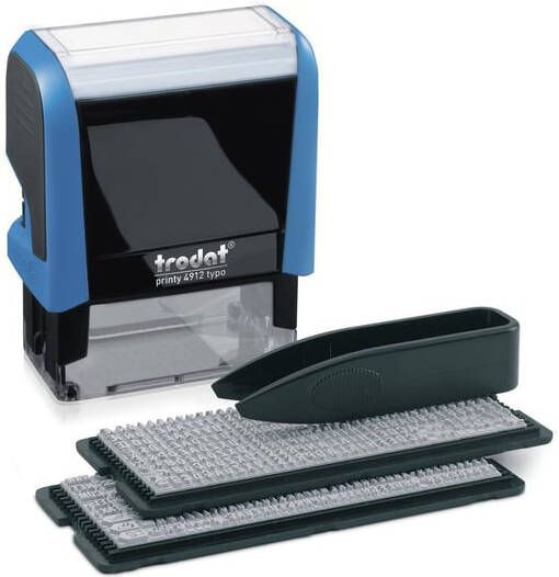 Trodat Tekststempel Printy 4912 Typomatic letterset en pincet blauw