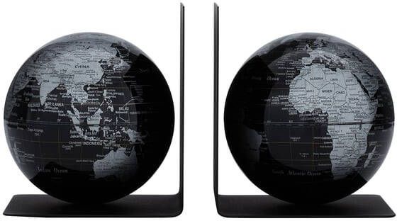 Troika Boekensteun met magnetische globes 13cm setà 2 stuks zwart