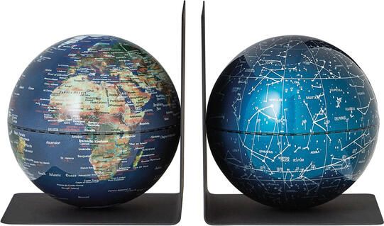 Troika Boekensteun met magnetische globes 13cm set à 2 stuks assorti