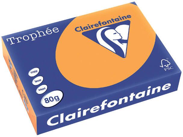Clairefontaine Trophée gekleurd papier A4 80 g 500 vel oranje