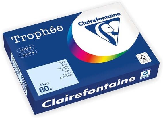 Clairefontaine Trophée gekleurd papier A4 80 g 500 vel azuurblauw