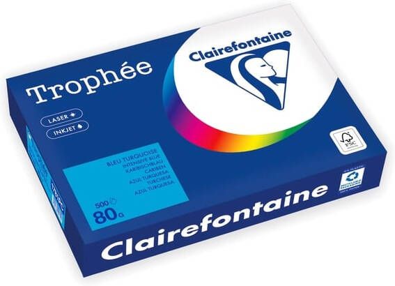 Clairefontaine Trophée Intens gekleurd papier A4 80 g 500 vel turkoois