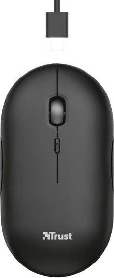Trust Muis Puck Draadloos Oplaadbaar Zwart